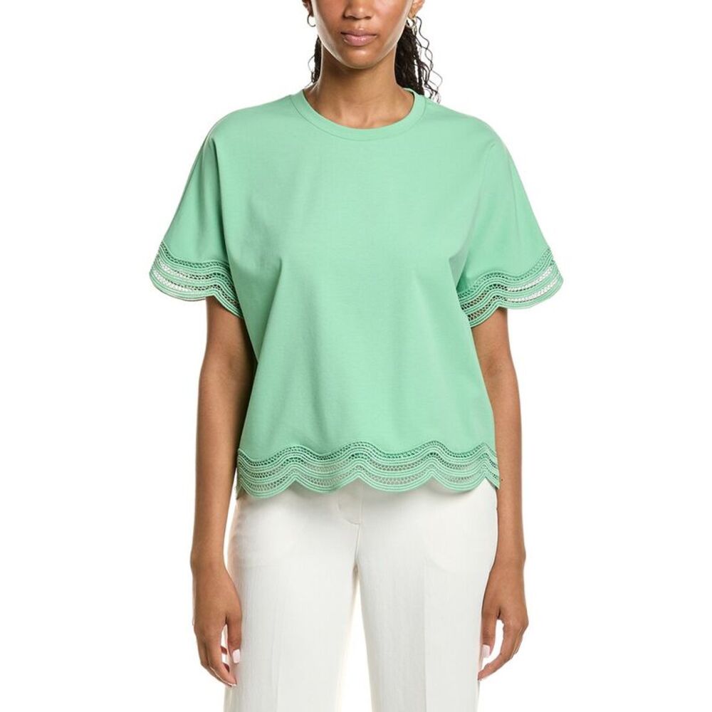 Ichi Womens  Ihpaola Short Sleeve Top, Green